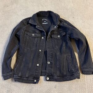 Girls art class black denim Jean jacket size m(8).